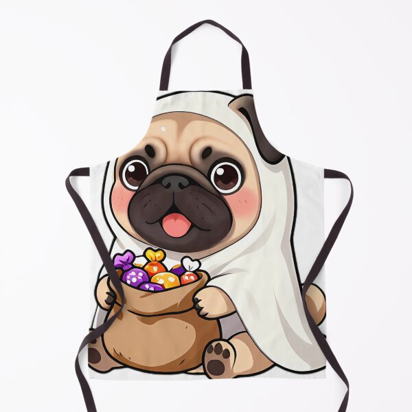 Item preview, Cute Pug Puppy Ghost with Trick-or-Treat Candy Sack designed and sold by pumsquare.