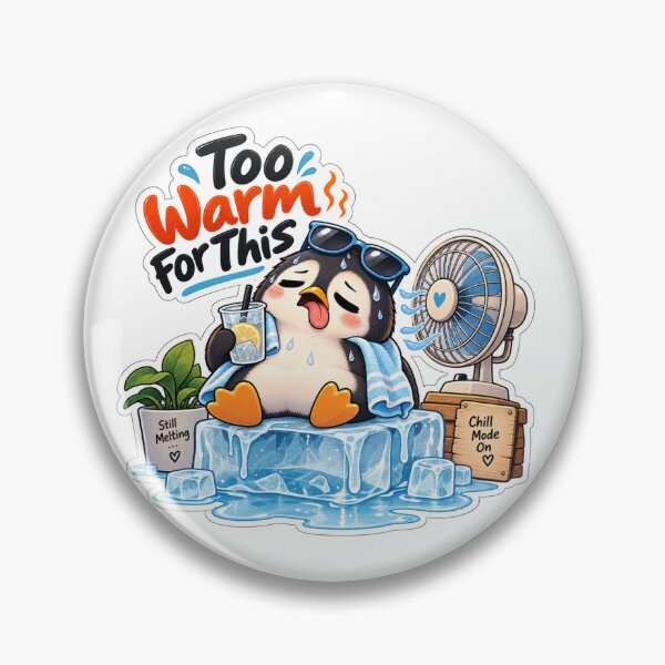 Item preview, Too Warm For This Funny Penguin Summer Heat designed and sold by Genzfirevibes.