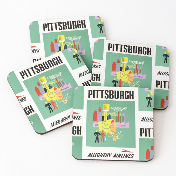 Item preview, Vintage Travel Poster | Allegheny Airlines Pittsburgh | Mid-Century Modern Art | Industrial Heritage & Air Travel Decor designed and sold by artofuniverse.