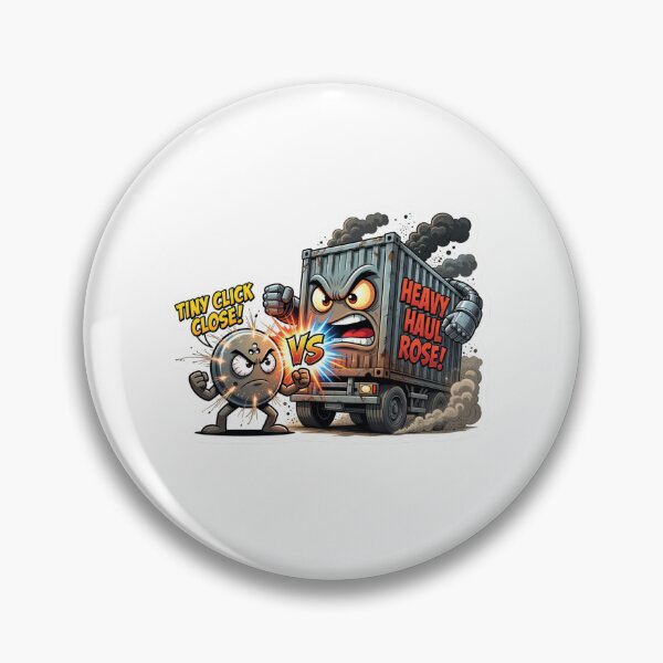 Item preview, Shirt Button Versus Cargo Trailer Scale Sticker designed and sold by Imaginarium of Chaos falcon88 .