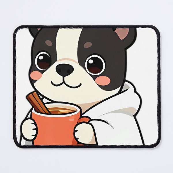 Item preview, Cute Boston Terrier Puppy Ghost with Autumn Cider Mug designed and sold by pumsquare.