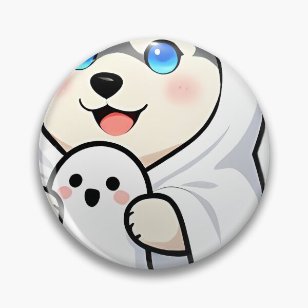 Item preview, Cute Husky Puppy Ghost with Smiling Ghost Plushie designed and sold by pumsquare.