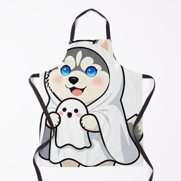 Item preview, Cute Husky Puppy Ghost with Smiling Ghost Plushie designed and sold by pumsquare.