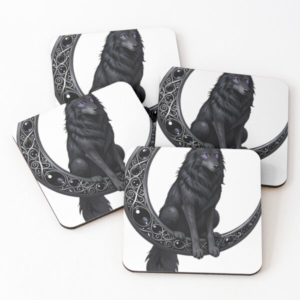 Item preview, Gothic Shadow Wolf Mourning Crescent designed and sold by IllumeInk.