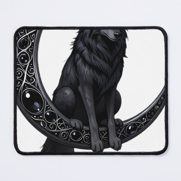 Item preview, Gothic Shadow Wolf Mourning Crescent designed and sold by IllumeInk.
