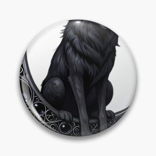 Item preview, Gothic Shadow Wolf Mourning Crescent designed and sold by IllumeInk.