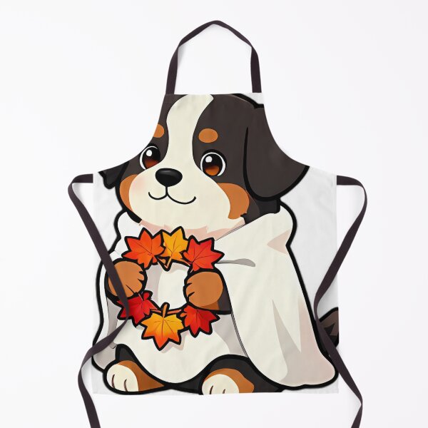Item preview, Cute Bernese Mountain Dog Ghost with Maple Leaf Wreath designed and sold by pumsquare.
