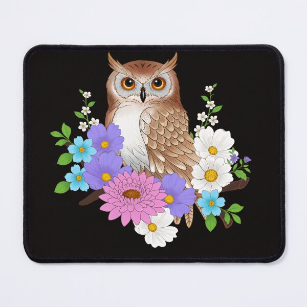 Item preview, Floral Owl in Bloom - Cute Woodland Nature Art designed and sold by LittleHappiness by Kamollak .