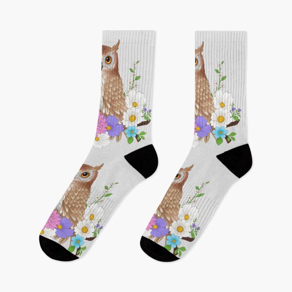 Item preview, Floral Owl in Bloom - Cute Woodland Nature Art designed and sold by LittleHappiness by Kamollak .