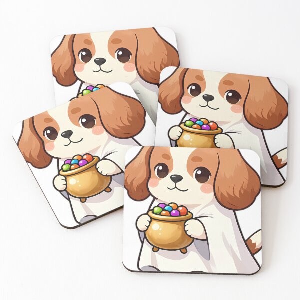 Item preview, Cute Cavalier King Charles Puppy Ghost with Golden Candy Pail designed and sold by pumsquare.
