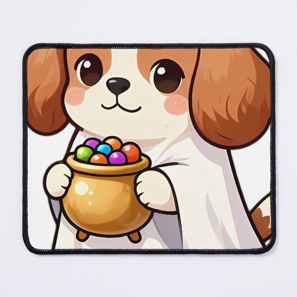 Item preview, Cute Cavalier King Charles Puppy Ghost with Golden Candy Pail designed and sold by pumsquare.
