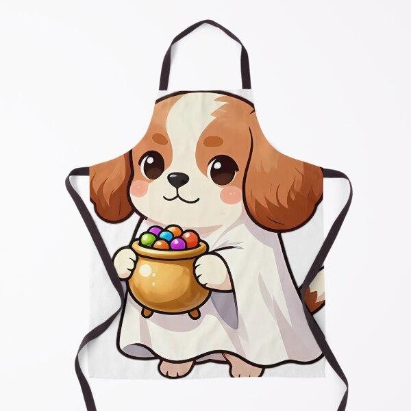 Item preview, Cute Cavalier King Charles Puppy Ghost with Golden Candy Pail designed and sold by pumsquare.