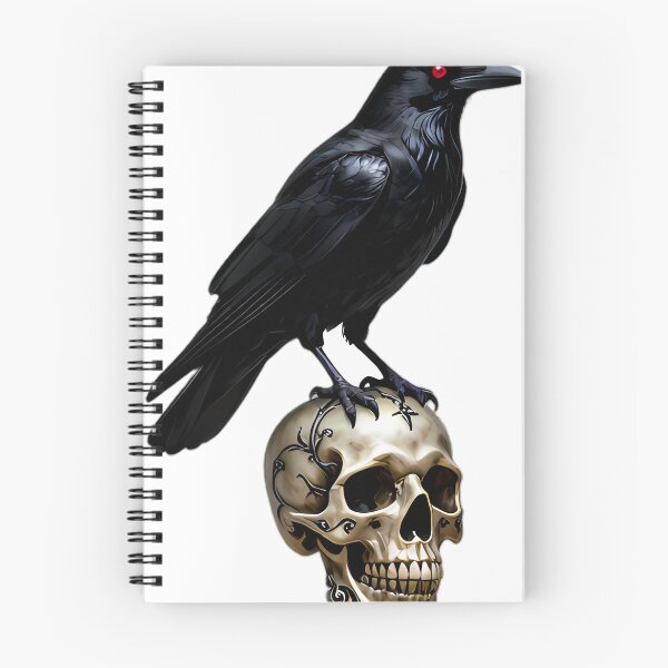 Item preview, Gothic Black Crow Mourning Skull Relic designed and sold by IllumeInk.