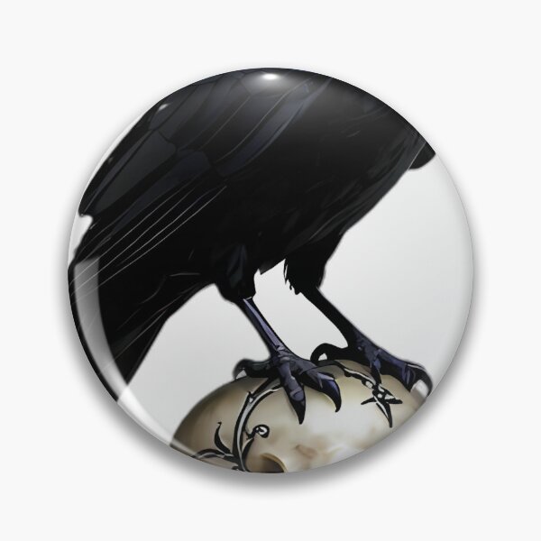 Item preview, Gothic Black Crow Mourning Skull Relic designed and sold by IllumeInk.