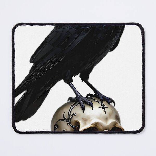 Item preview, Gothic Black Crow Mourning Skull Relic designed and sold by IllumeInk.