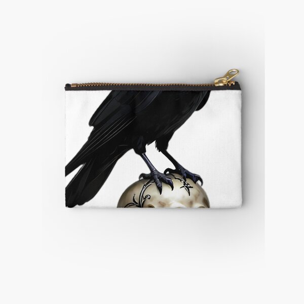 Item preview, Gothic Black Crow Mourning Skull Relic designed and sold by IllumeInk.