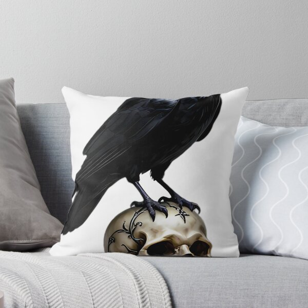 Item preview, Gothic Black Crow Mourning Skull Relic designed and sold by IllumeInk.