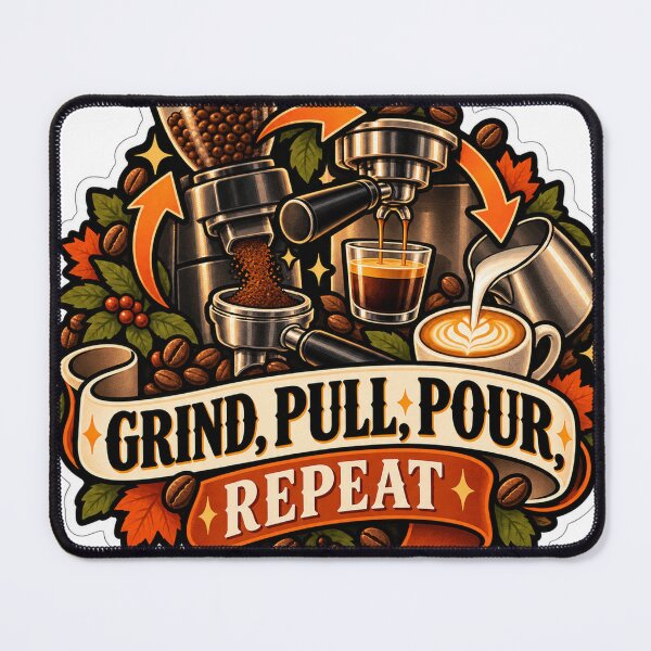 Item preview, Grind, Pull, Pour, Repeat Barista designed and sold by supertae.