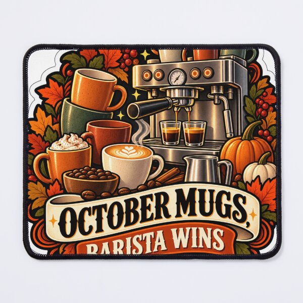 Item preview, October Mugs, Barista Wins designed and sold by supertae.