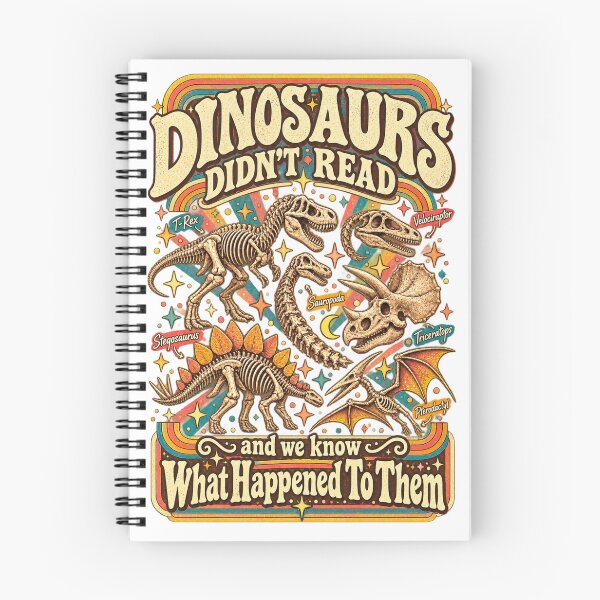 Item preview, Dinosaurs Didn’t Read – Funny Retro Dinosaur Fossil Art designed and sold by FlyingSeas.