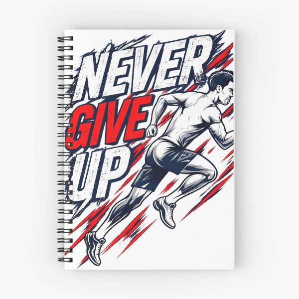 Item preview, Never Give Up Motivational Runner Sports Typography Design designed and sold by mbmstores.