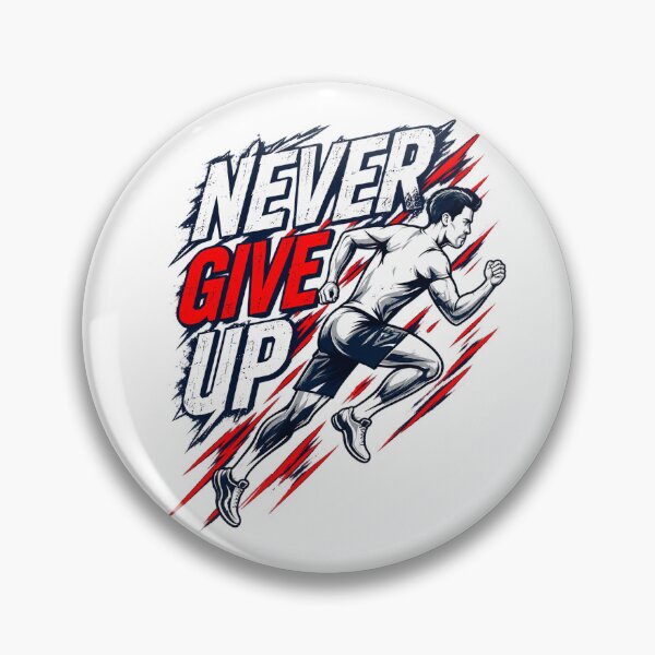 Item preview, Never Give Up Motivational Runner Sports Typography Design designed and sold by mbmstores.