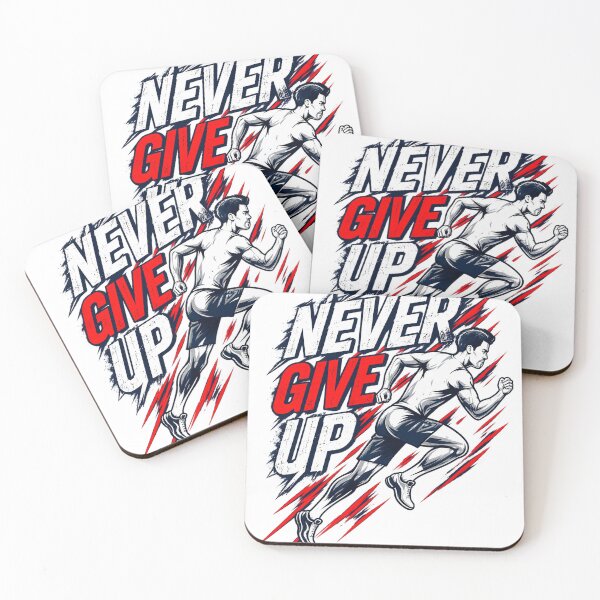 Item preview, Never Give Up Motivational Runner Sports Typography Design designed and sold by mbmstores.