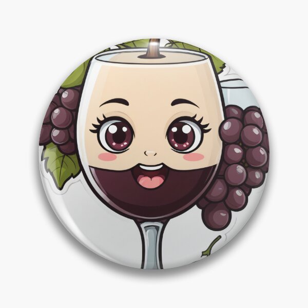 Item preview, Cute Wine Glass Character with Grapes Chibi Style – Wine lover gift designed and sold by michallechowicz.