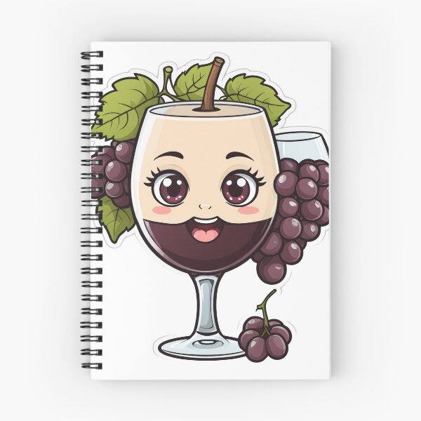 Item preview, Cute Wine Glass Character with Grapes Chibi Style – Wine lover gift designed and sold by michallechowicz.