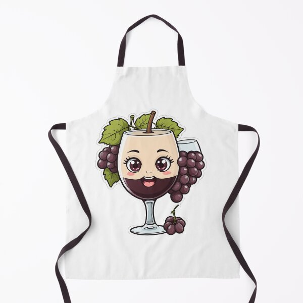 Item preview, Cute Wine Glass Character with Grapes Chibi Style – Wine lover gift designed and sold by michallechowicz.