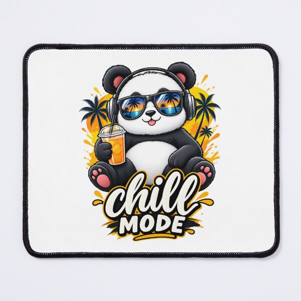 Item preview, Chill Mode Panda with Headphones Summer Vibes Cartoon Design designed and sold by mbmstores.