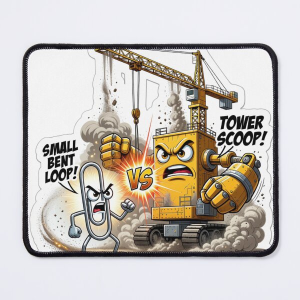 Item preview, Metal Paperclip Versus Construction Crane Scale Sticker designed and sold by Imaginarium of Chaos falcon88 .