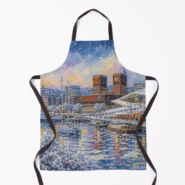Item preview, Winter in Oslo painting, Norway – A Beautiful city in Scandinavia. designed and sold by GalleryKauffeld.