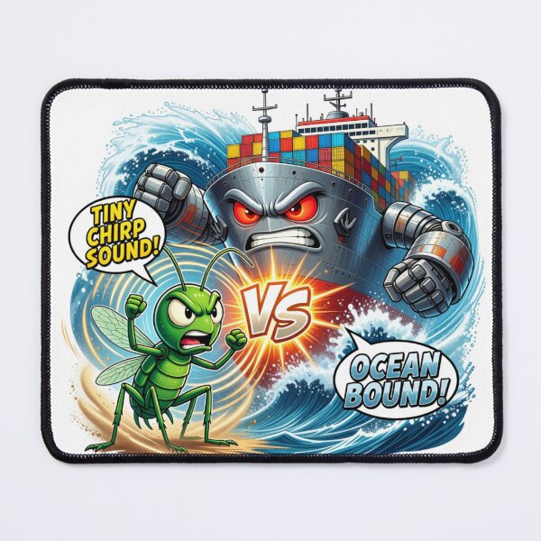 Item preview, Green Cricket Versus Cargo Ship Scale Sticker designed and sold by Imaginarium of Chaos falcon88 .