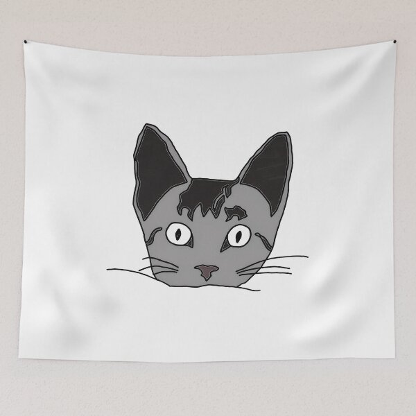 Item preview, Peeking Gray Cat Face Cute Animal Illustration designed and sold by SoyLamderma.