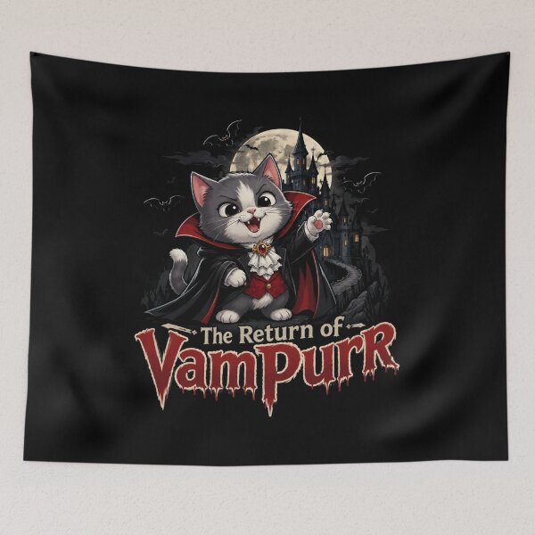 Item preview, The Return Of Vampurr Funny Cat designed and sold by TheEndDesign.