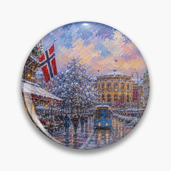 Item preview, Oslo painting, Norway – a winter day in this beautiful Scandinavian city. designed and sold by GalleryKauffeld.