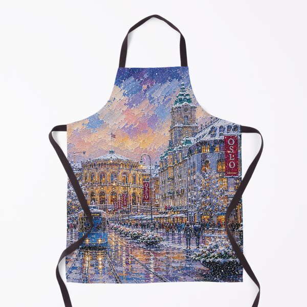 Item preview, Oslo painting, Norway – a winter day in this beautiful Scandinavian city. designed and sold by GalleryKauffeld.