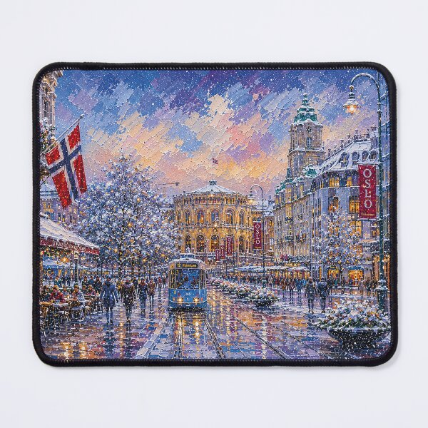 Item preview, Oslo painting, Norway – a winter day in this beautiful Scandinavian city. designed and sold by GalleryKauffeld.