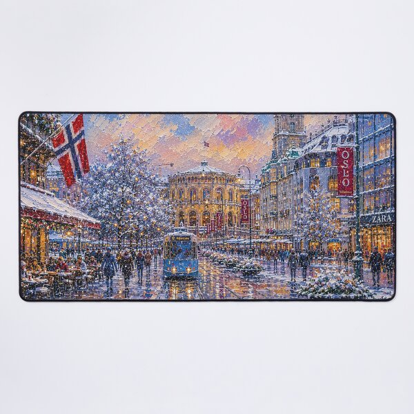 Item preview, Oslo painting, Norway – a winter day in this beautiful Scandinavian city. designed and sold by GalleryKauffeld.