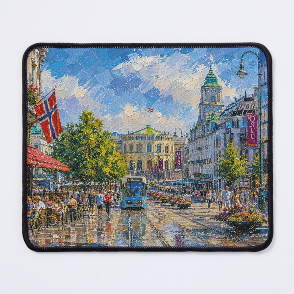 Item preview, A painting of Oslo city centre, Norway – A Beautiful city in Scandinavia. designed and sold by GalleryKauffeld.