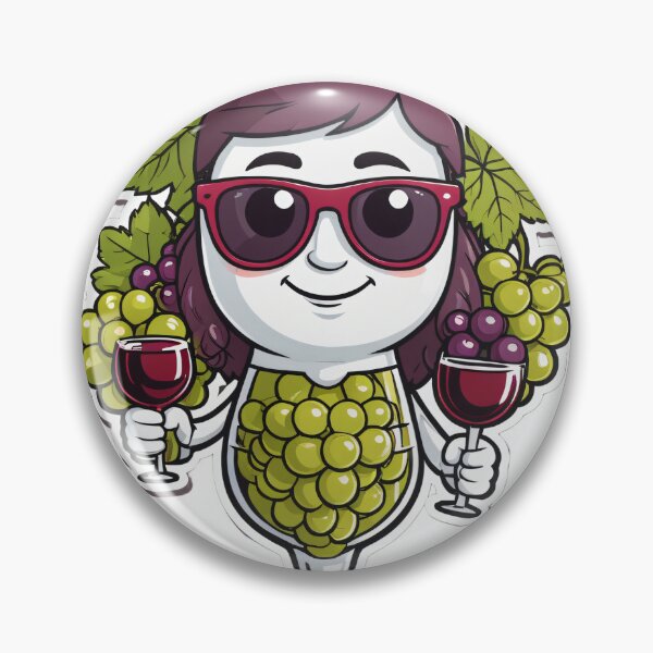 Item preview, Cute Wine Glass Character with Grapes Cool Sunglasses Look – Wine lover gift designed and sold by michallechowicz.