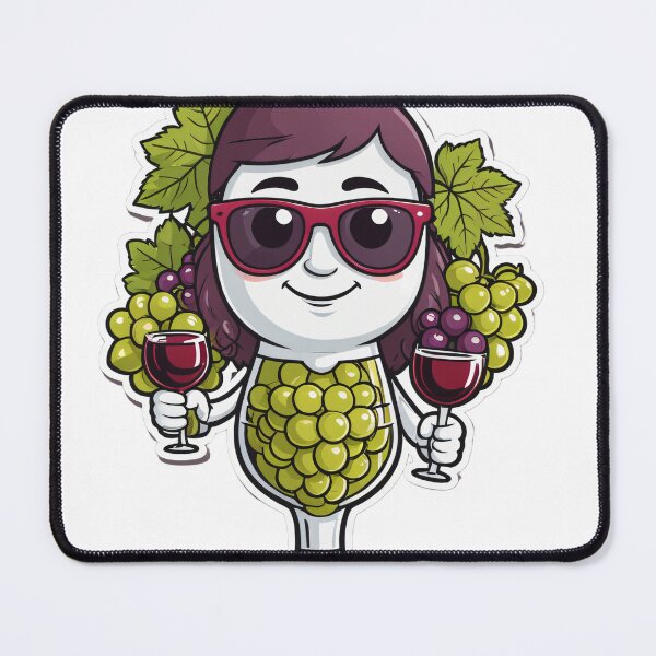 Item preview, Cute Wine Glass Character with Grapes Cool Sunglasses Look – Wine lover gift designed and sold by michallechowicz.