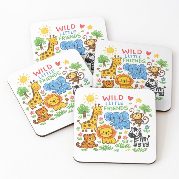 Item preview, Wild Little Friends – Cute Jungle Animals Crayon Drawing designed and sold by mbmstores.