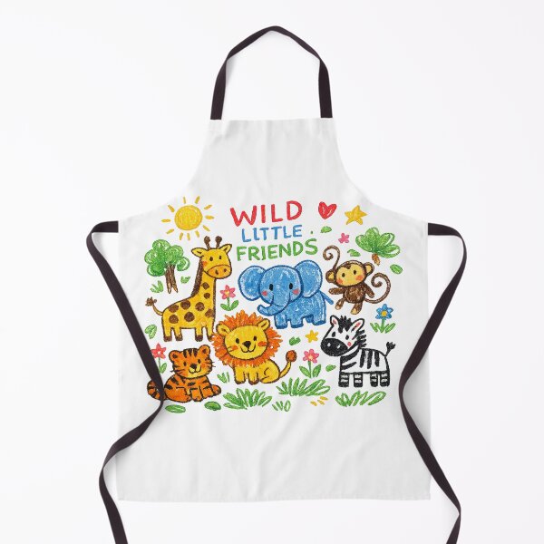 Item preview, Wild Little Friends – Cute Jungle Animals Crayon Drawing designed and sold by mbmstores.