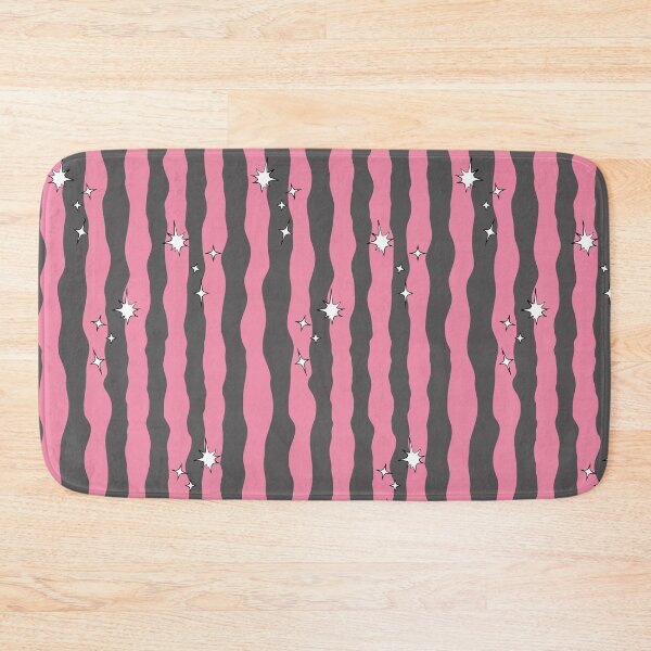Item preview, Starry Hand-Drawn Vertical Stripes Print - Raspberry Pink and Mouse Grey designed and sold by Daniel Bevis Design.
