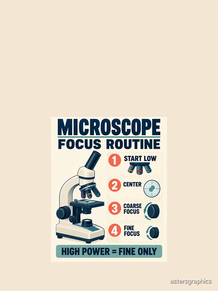 Thumbnail 4 of 4, Samsung Galaxy Phone Case, Microscope Focus Routine Poster – Biology Lab & Science Classroom Guide designed and sold by astersgraphics.