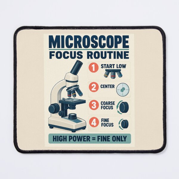 Item preview, Microscope Focus Routine Poster – Biology Lab & Science Classroom Guide designed and sold by astersgraphics.