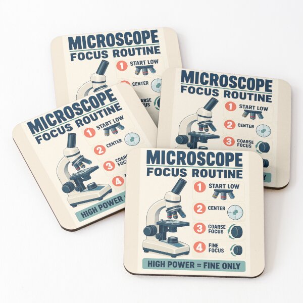 Item preview, Microscope Focus Routine Poster – Biology Lab & Science Classroom Guide designed and sold by astersgraphics.