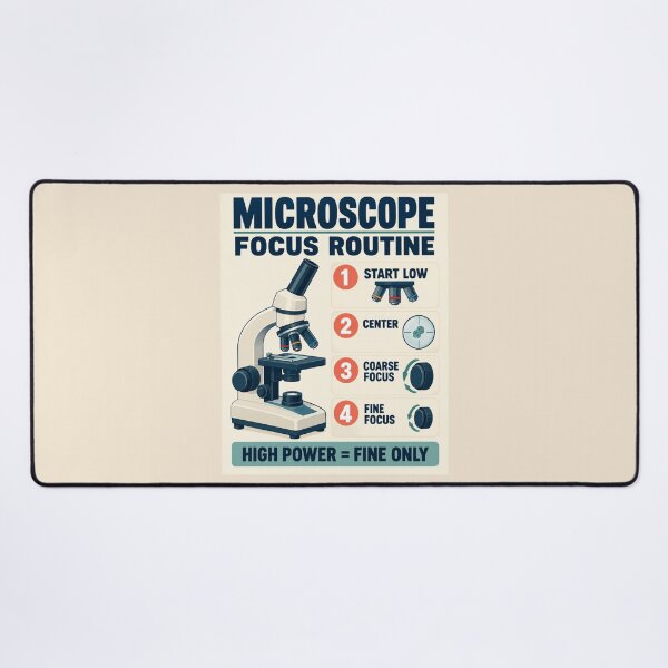 Item preview, Microscope Focus Routine Poster – Biology Lab & Science Classroom Guide designed and sold by astersgraphics.